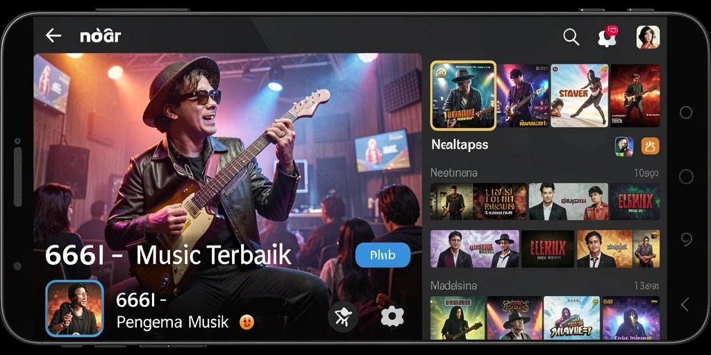 Tampilan screenshot gameplay 666I menampilkan fitur mendengarkan musik yang menarik.