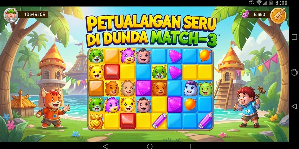 Gameplay seru 6CF yang penuh warna dan tantangan Match-3.