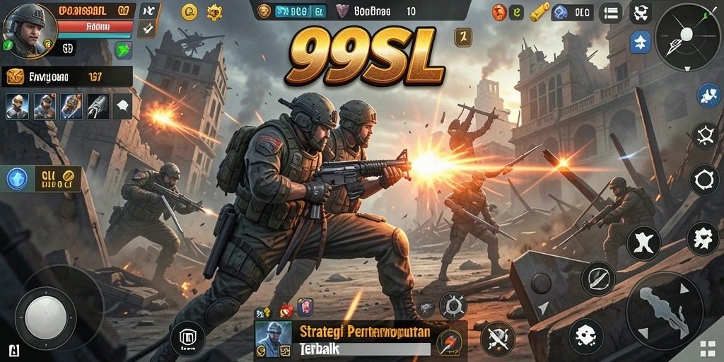 Tangkapan layar gameplay 99SL yang memperlihatkan strategi pertempuran yang mendebarkan.