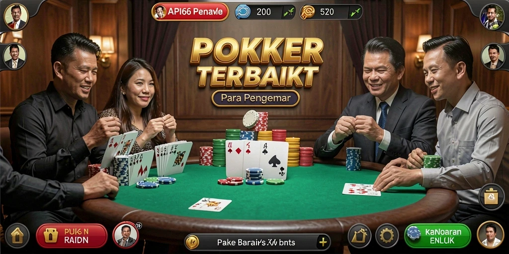 Tampilan gameplay seru dan kompetitif dalam permainan Poker.