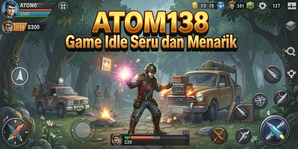 Screenshot gameplay ATOM138, menunjukkan aksi seru dan kemajuan dalam game Idle.