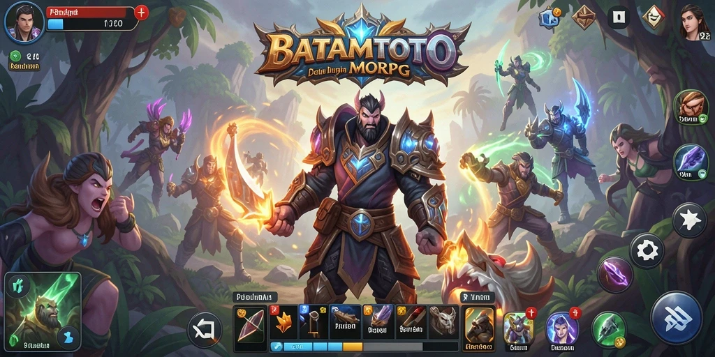 Tampilan gameplay utama BATAMTOTO yang menampilkan aksi pertarungan menarik.