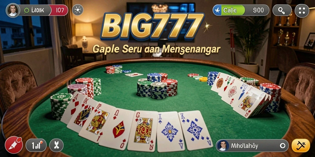 Tampilan gameplay Gaple yang seru dan interaktif di BIG777.