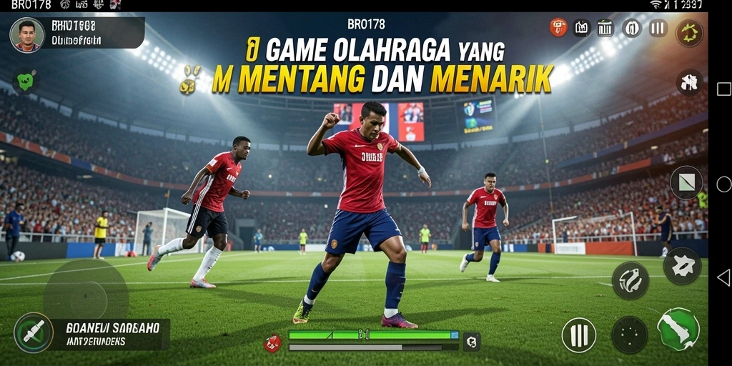 Tangkapan layar menunjukkan aksi seru dalam permainan olahraga BRO178.