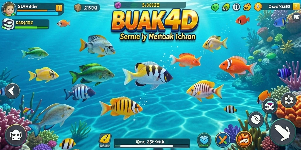 Tampilan gameplay seru BUAH4D dengan aksi menembak ikan.