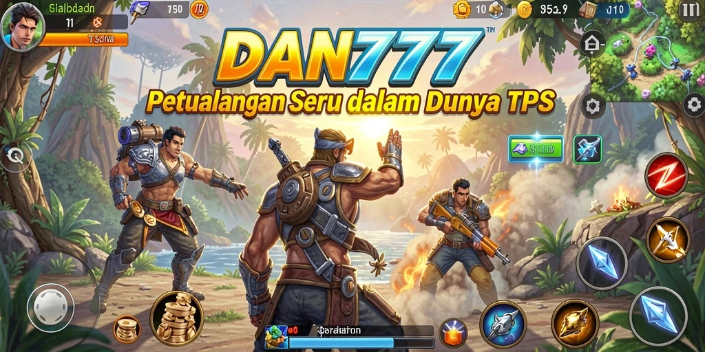 Screenshot gameplay DAN777 menampilkan aksi seru dalam pertempuran TPS.