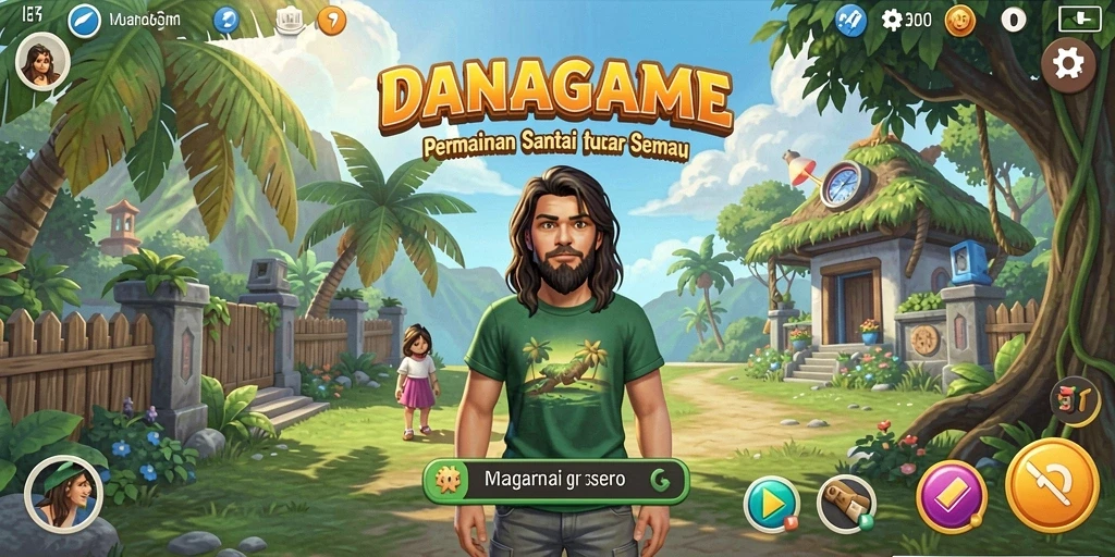 Tangkapan layar gameplay DANAGAME yang menggembirakan dan menarik.