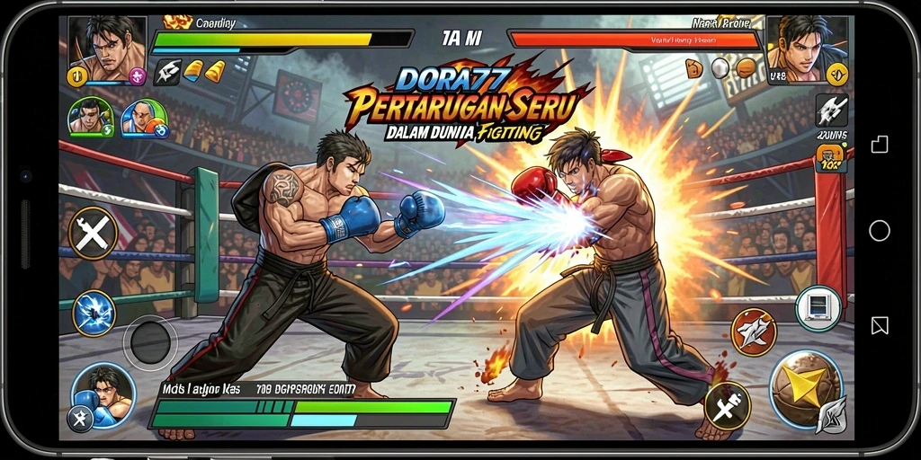 Gameplay DORA77 menunjukkan aksi pertarungan yang seru dan mendebarkan.