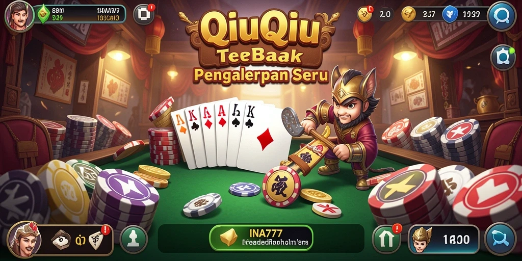 Screenshot menunjukkan momen seru saat bermain QiuQiu di INA777.