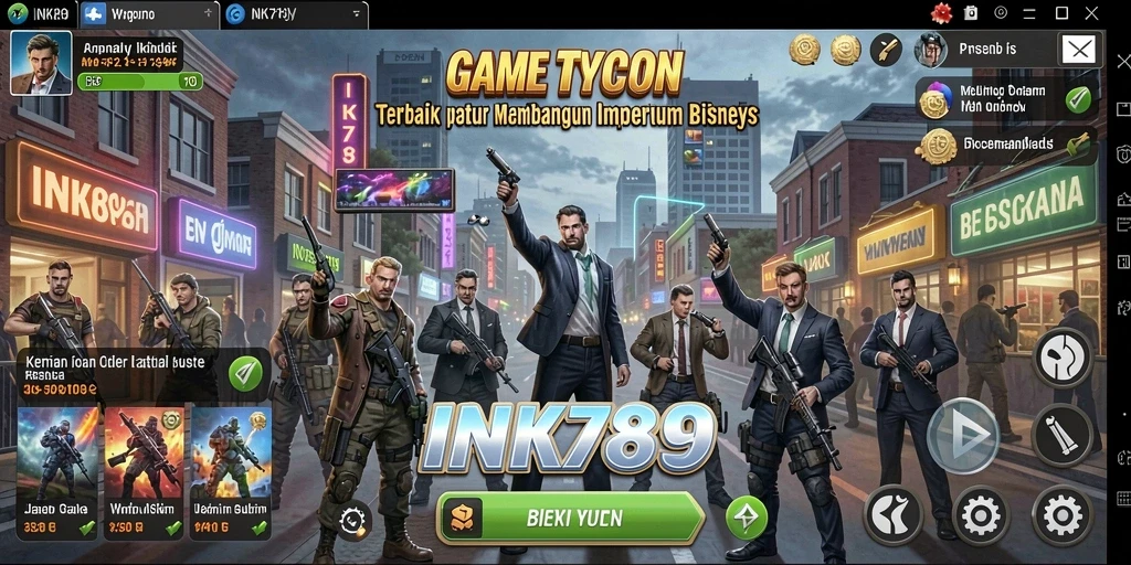 Tampilan gameplay seru dari INK789 dengan elemen Tycoon.