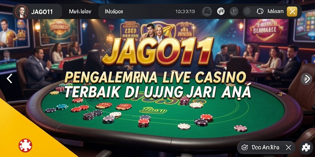 Screenshot utama JAGO11 yang menunjukkan gameplay Live Casino yang mendebarkan.