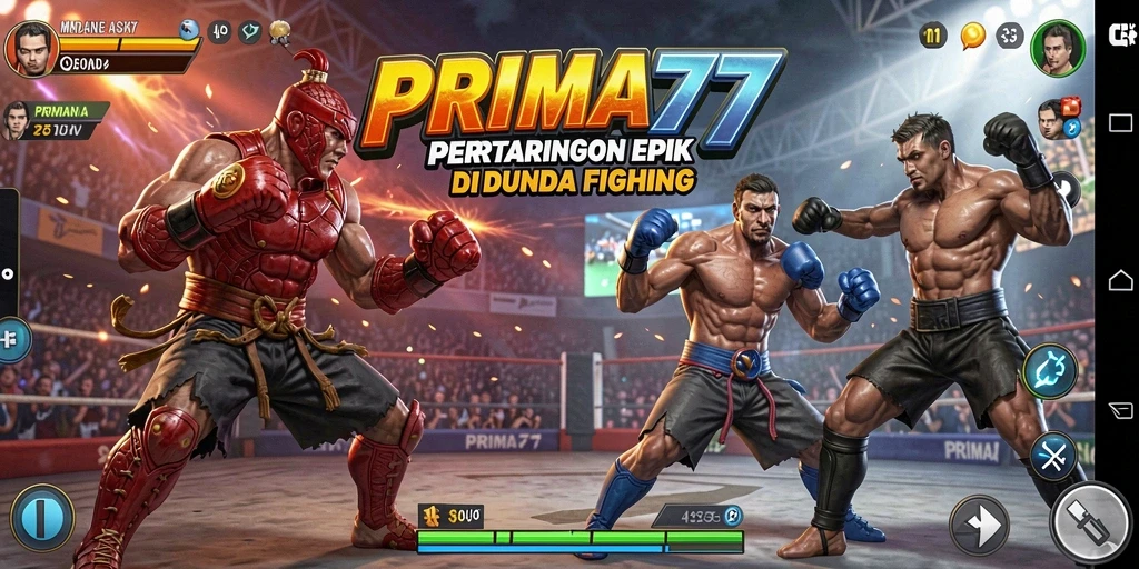 Screenshot gameplay PRIMA77 menunjukkan aksi pertarungan yang mendebarkan.
