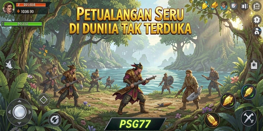 Tampilan gameplay PSG77 yang penuh aksi dan petualangan.