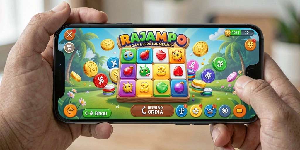 Tampilan seru dari gameplay Bingo RAJAMPO yang menarik.