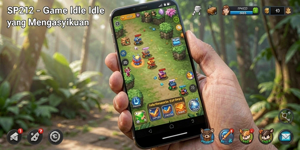 Tampilan screenshot utama SP212 menampilkan gameplay Idle yang seru dan interaktif.