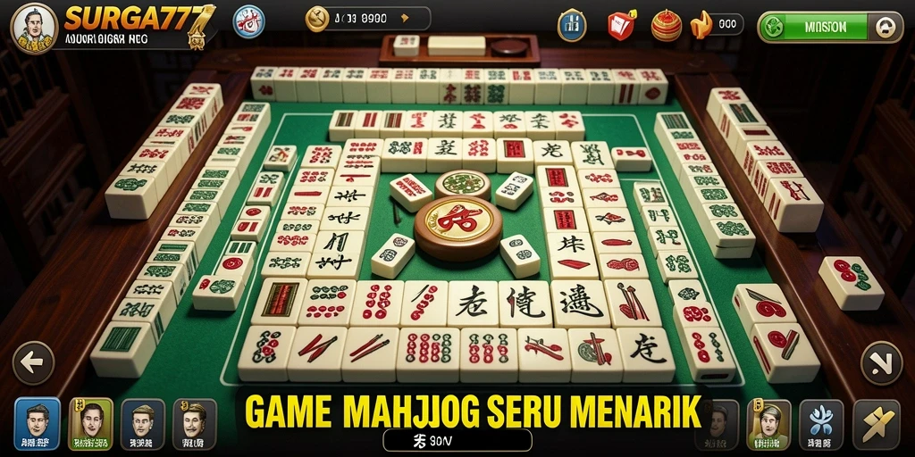 Tampilan gameplay yang seru dalam SURGA77 Mahjong.