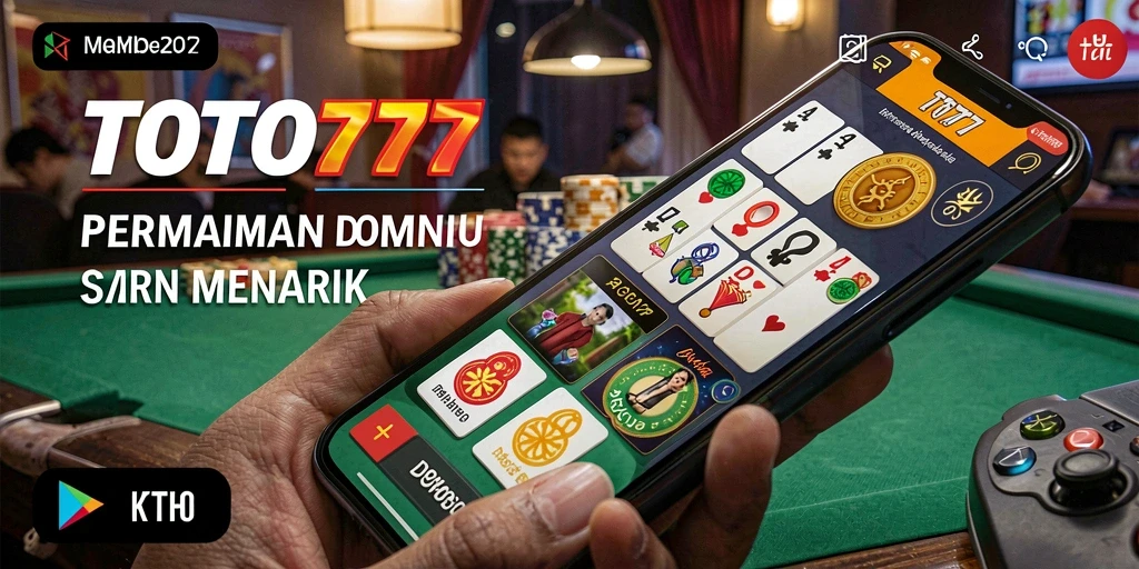 Tampilan gameplay seru TOTO777 dengan domino yang berwarna-warni.