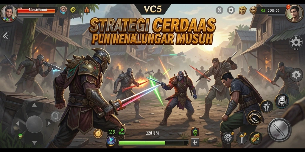 Tangkapan layar gameplay <strong>VC5</strong> menampilkan pertempuran strategi yang intens.