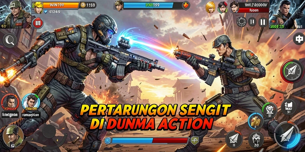 Tampilan gameplay aksi mendebarkan di WIN199.